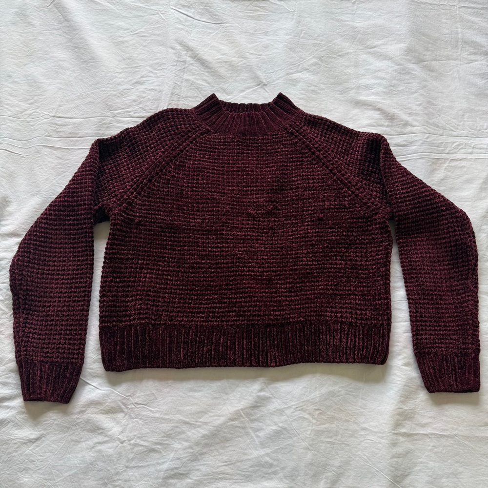 Divided H&M Women's Chunky Mock Neck Sweater - Burgundy Size L